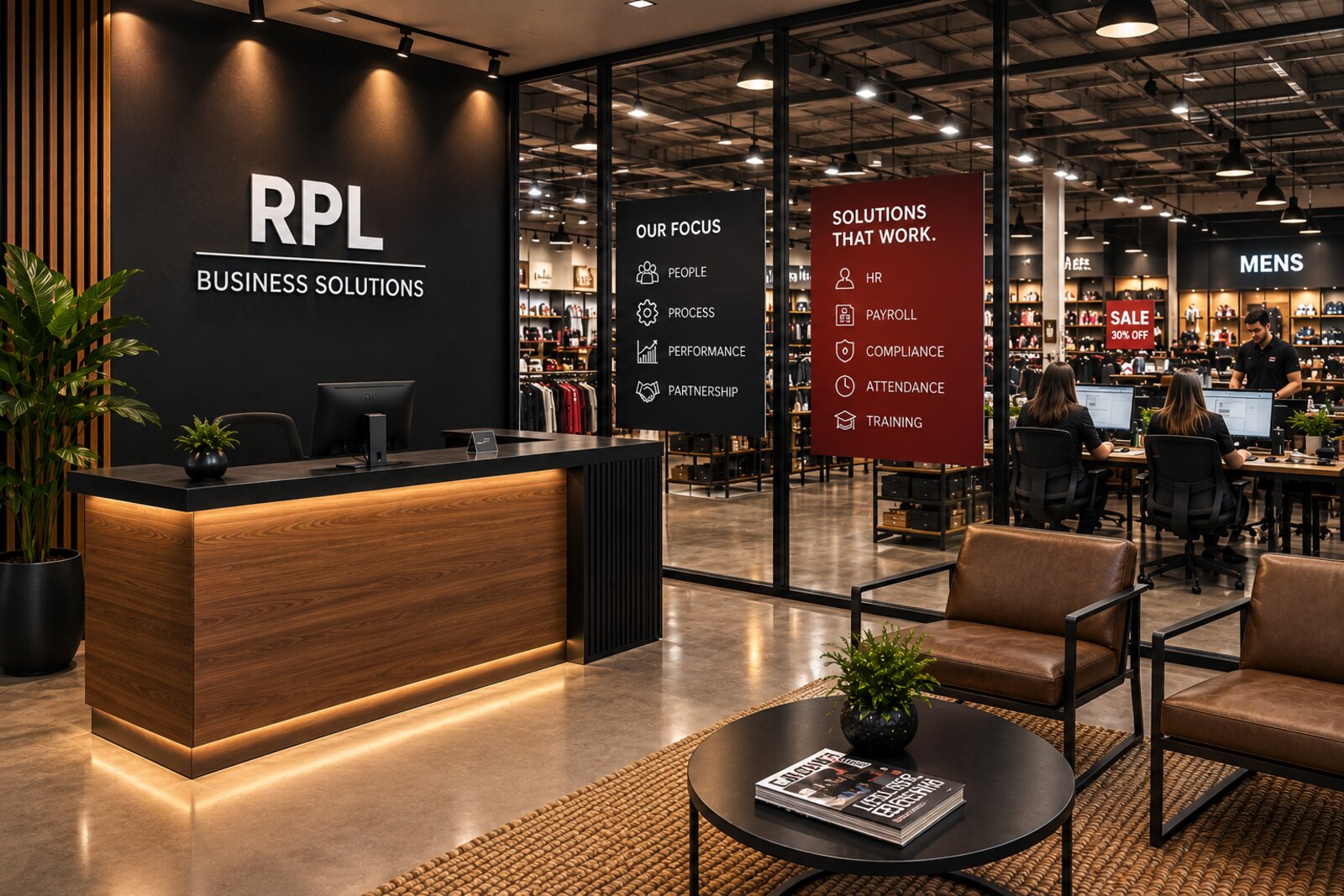 RPL Business Solutions office and reception